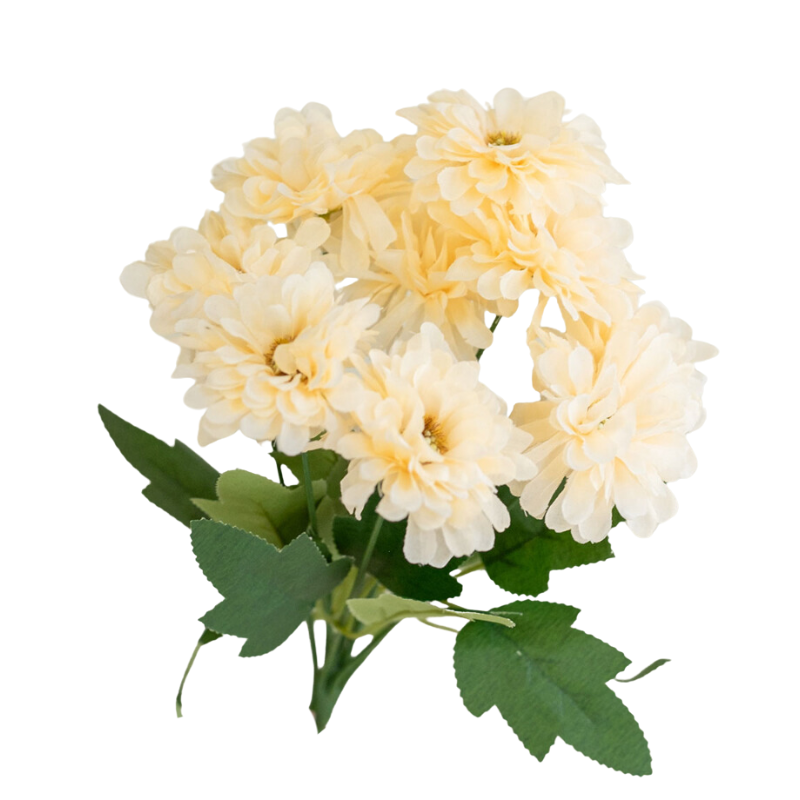 Cụm Hoa Cúc Thược Dược 9 Bông Nhiều Màu Lụa La Floresta.png