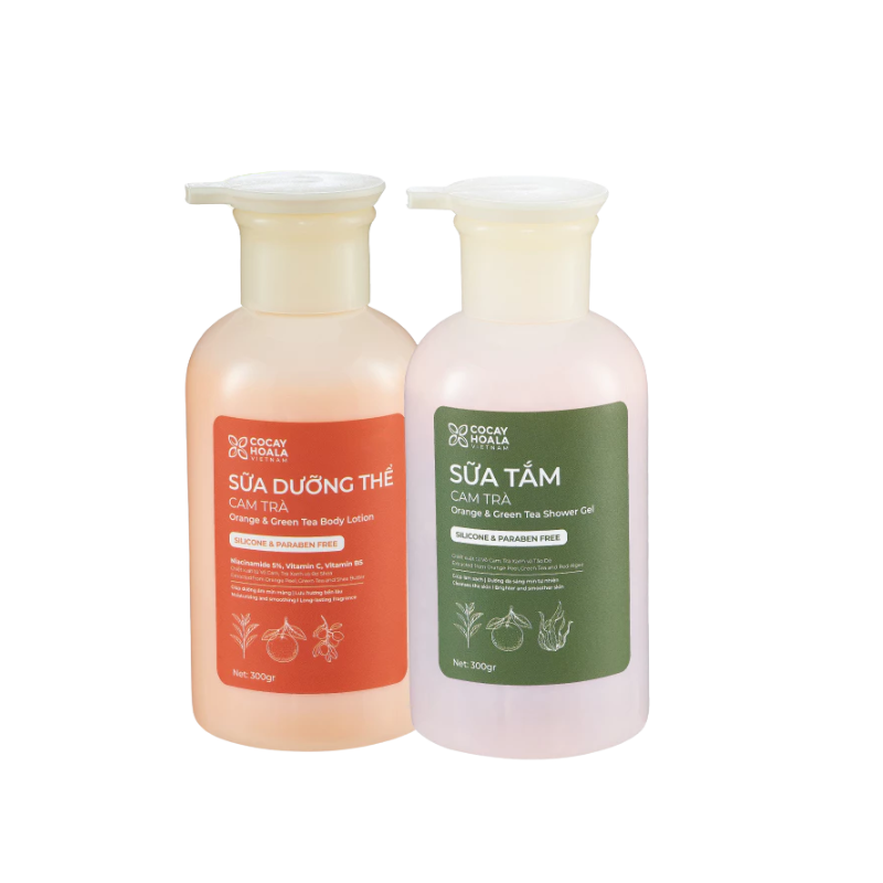 Combo Sữa Tắm Dưỡng Thể Cam Trà