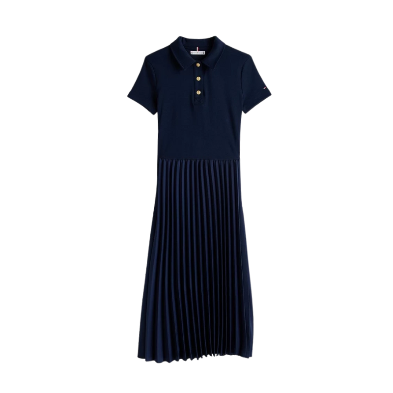 Đầm Polo Nữ Tay Ngắn TOMMY HILFIGER Gold Btn Mix Polo Dress